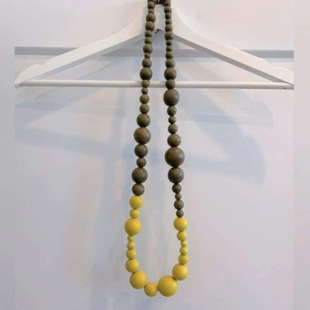 Anthropologie Wooden Bead Necklace